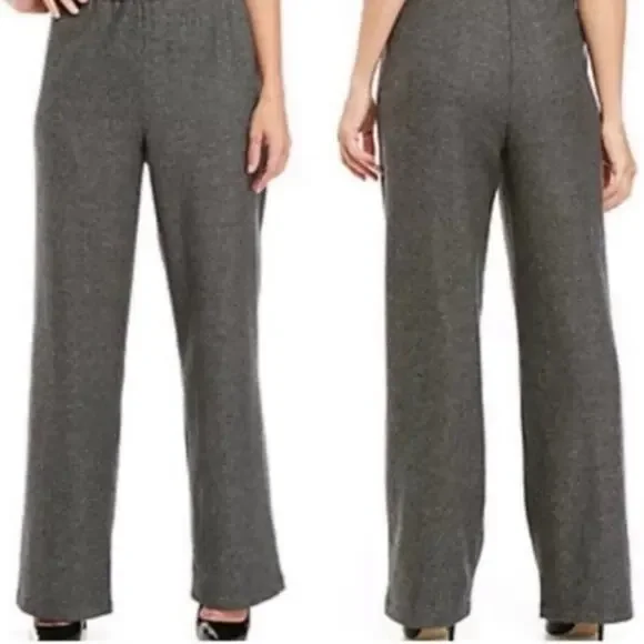 Eileen Fisher Wool Knit Pull-Up Gray Pants - Picture 6 of 6